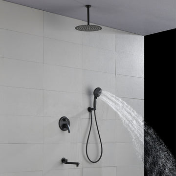 Shower Faucet Set with Tub Spout Rain Shower System Bathroom Shower Set Tub Shower Faucet Combo Set Complete Celling Mounted
